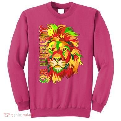 Cool Juneteenth 1865 Lion Head Face Sweatshirt