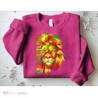 Cool Juneteenth 1865 Lion Head Face Sweatshirt thumb 2