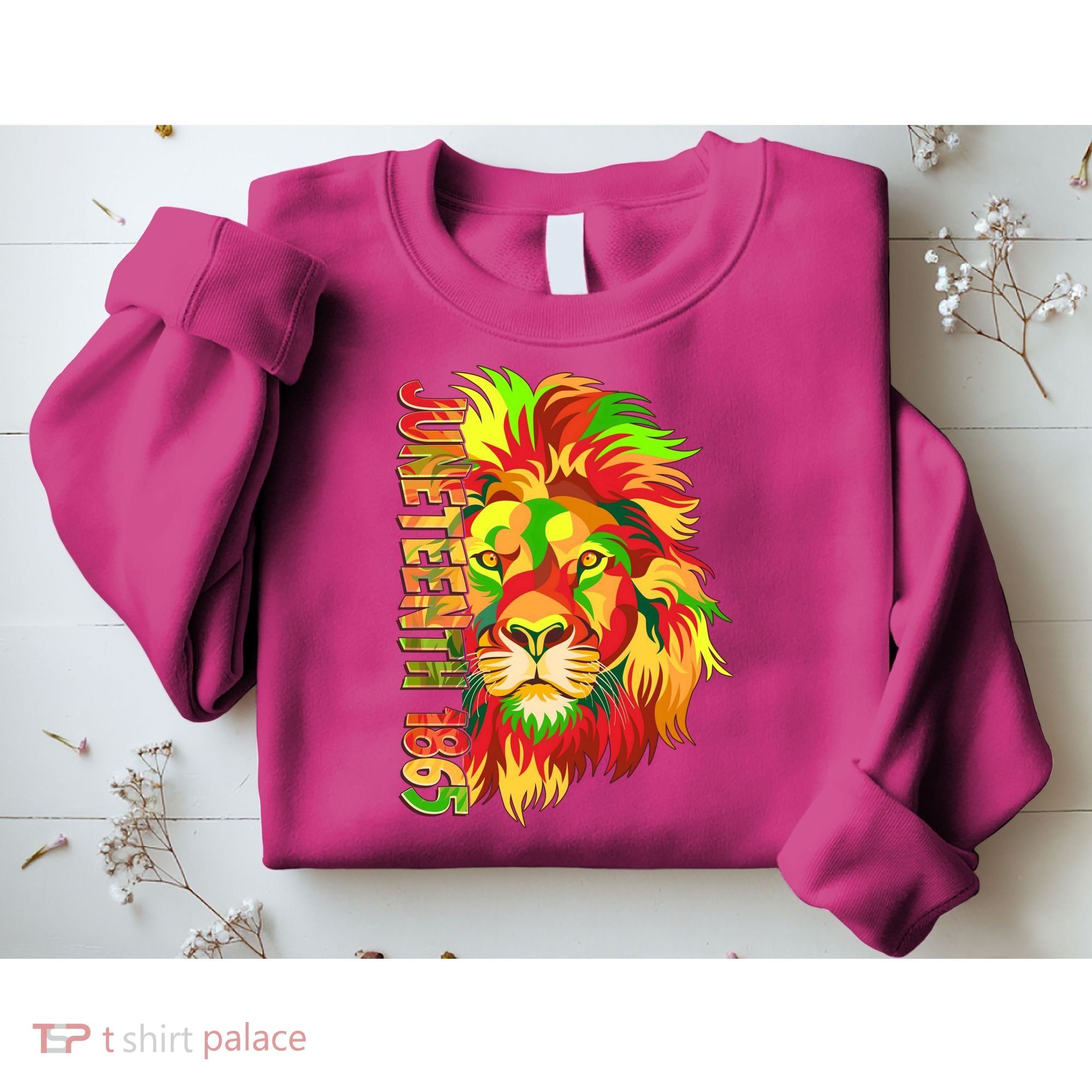 Cool Juneteenth 1865 Lion Head Face Sweatshirt