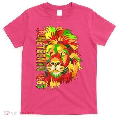 Cool Juneteenth 1865 Lion Head Face T-Shirt