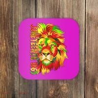 Cool Juneteenth 1865 Lion Head Face Coaster thumb 0