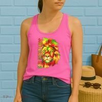 Cool Juneteenth 1865 Lion Head Face Women's Tank Top thumb 2