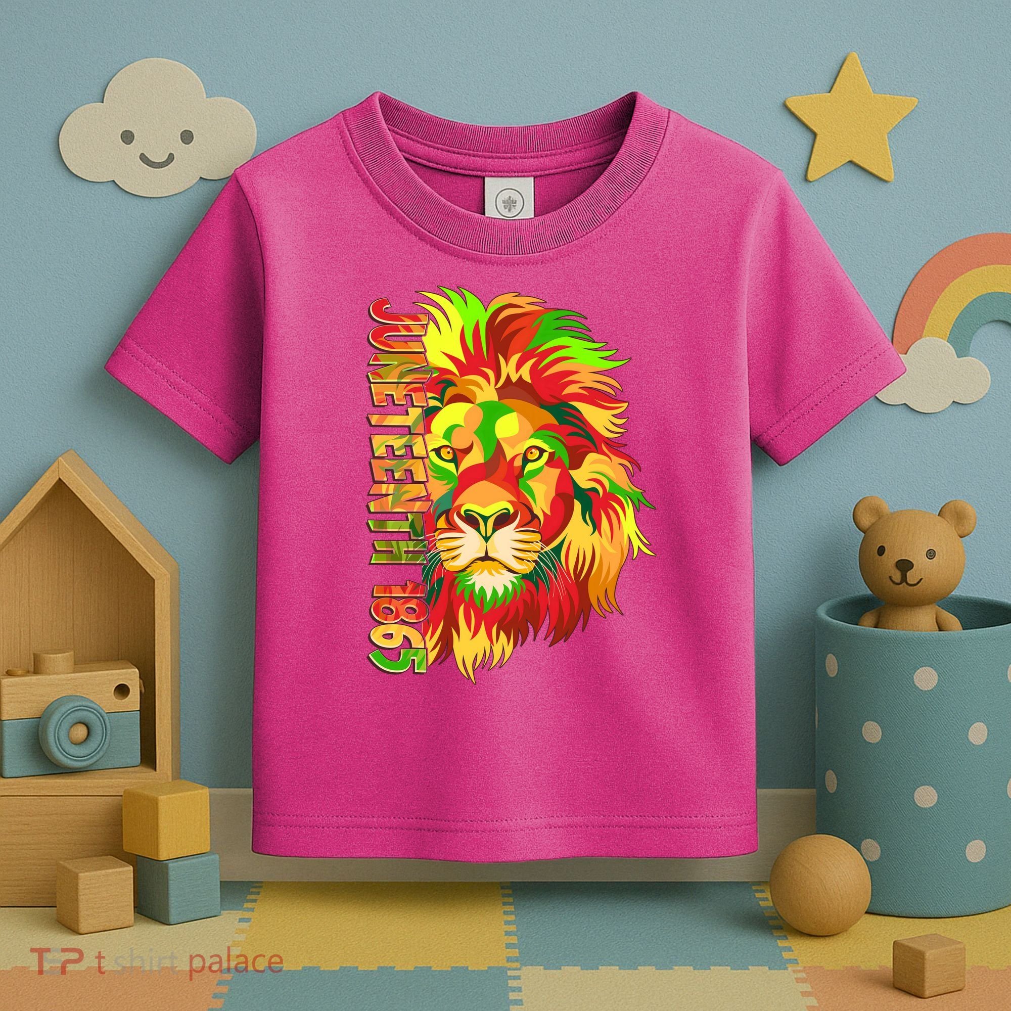 Cool Juneteenth 1865 Lion Head Face Toddler T-Shirt