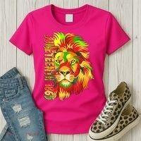 Cool Juneteenth 1865 Lion Head Face Women's T-Shirt thumb 3