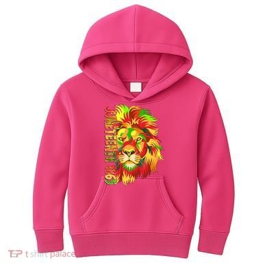 Cool Juneteenth 1865 Lion Head Face Kids Hoodie