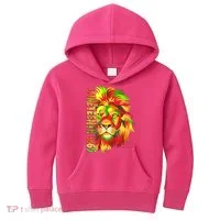 Cool Juneteenth 1865 Lion Head Face Kids Hoodie thumb 0