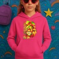 Cool Juneteenth 1865 Lion Head Face Kids Hoodie thumb 3
