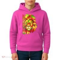 Cool Juneteenth 1865 Lion Head Face Kids Hoodie thumb 4