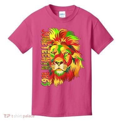 Cool Juneteenth 1865 Lion Head Face Kids T-Shirt