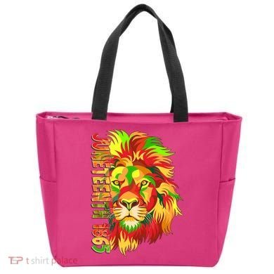 Cool Juneteenth 1865 Lion Head Face Tote Bag