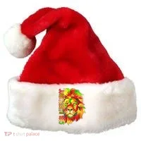 Cool Juneteenth 1865 Lion Head Face Santa Hat thumb 0