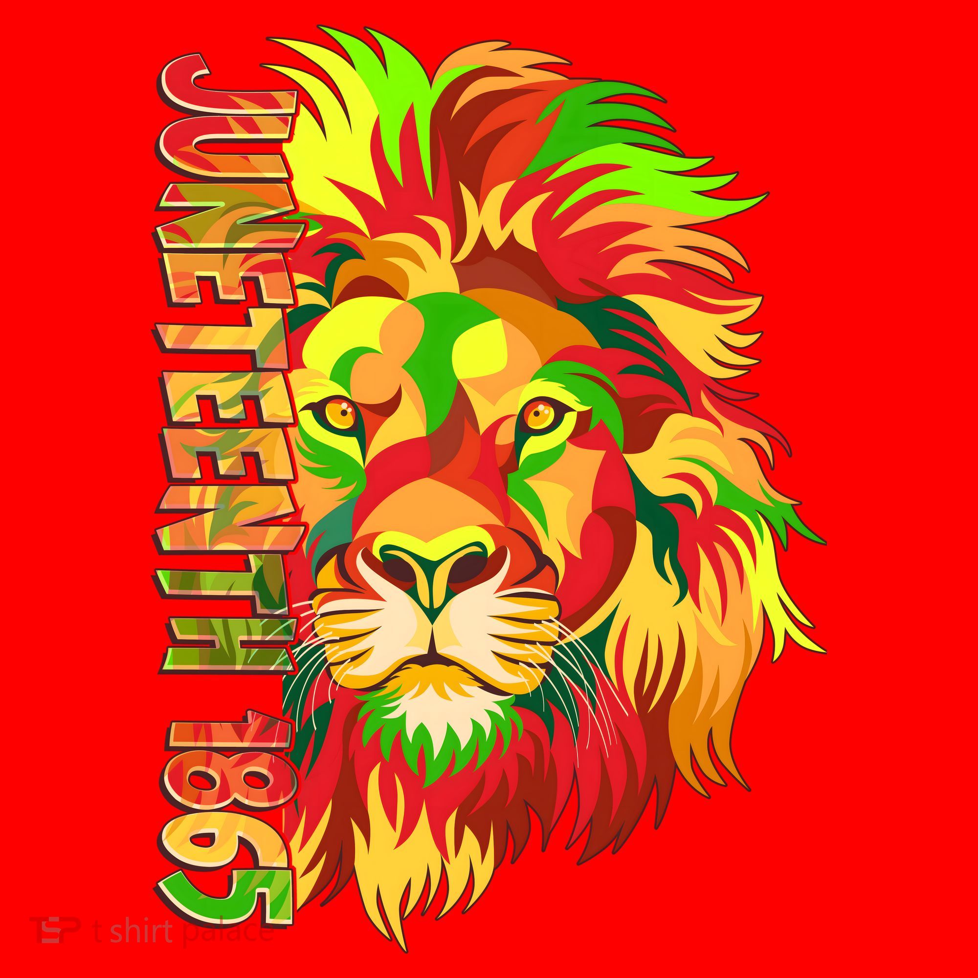 Cool Juneteenth 1865 Lion Head Face Santa Hat