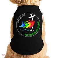 Catholic Jubilee 2025 Stained Glass Pilgrims Of Hope Doggie Tank thumb 0