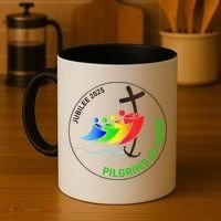Catholic Jubilee 2025 Stained Glass Pilgrims Of Hope Coffee Mug thumb 4