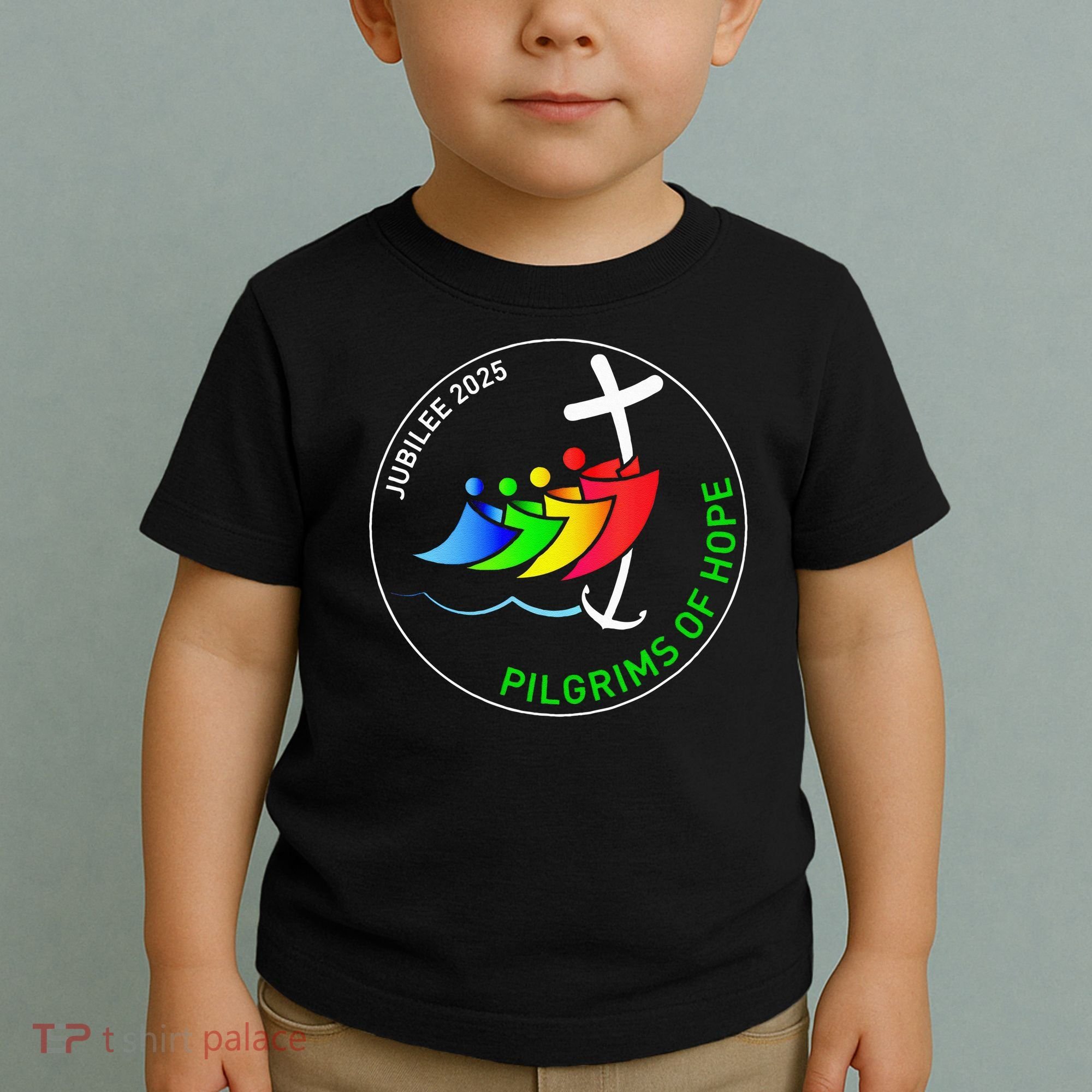Catholic Jubilee 2025 Stained Glass Pilgrims Of Hope Toddler T-Shirt