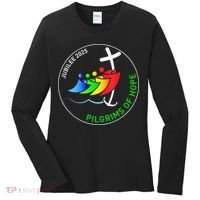 Catholic Jubilee 2025 Stained Glass Pilgrims Of Hope Women's Long Sleeve Shirt thumb 0
