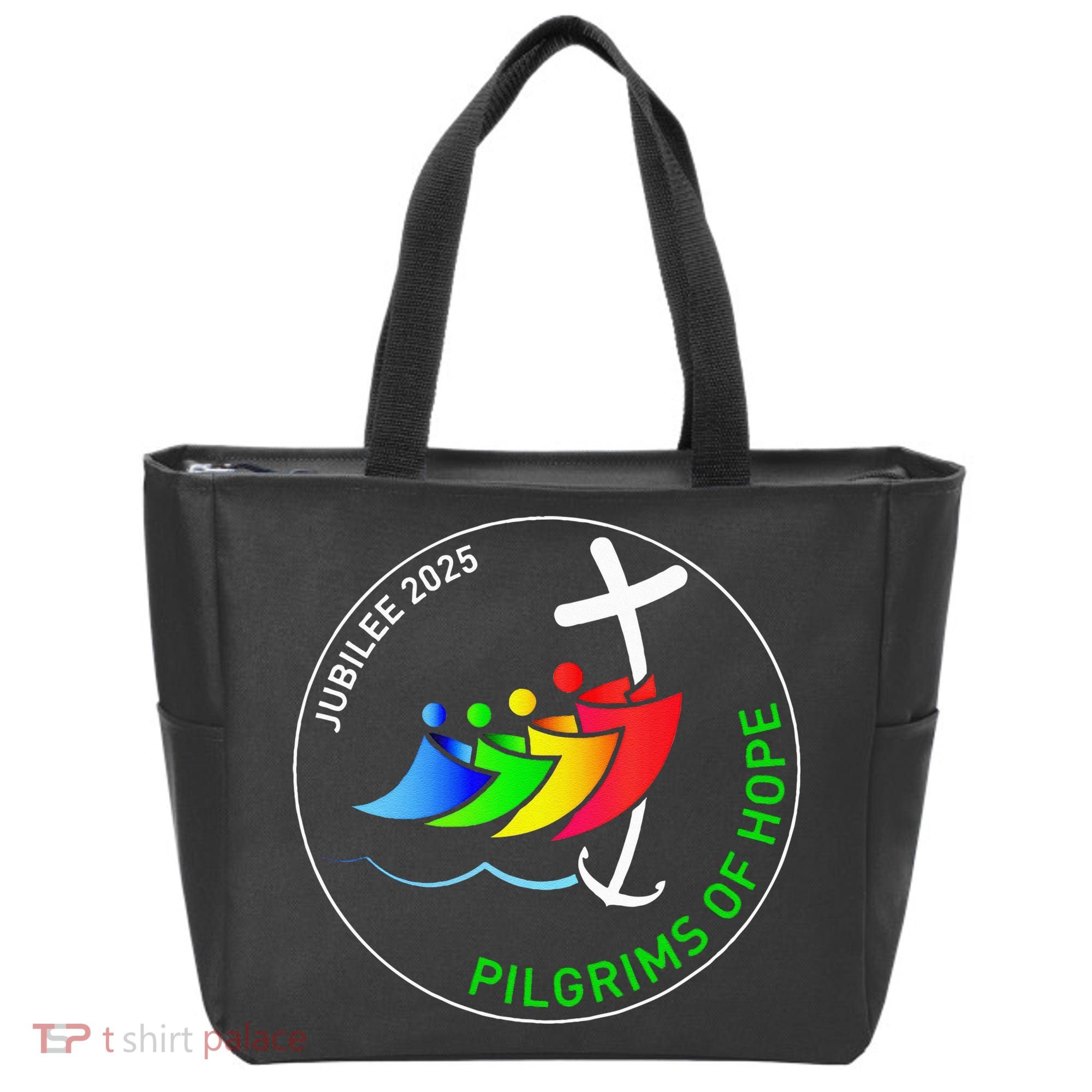 Catholic Jubilee 2025 Stained Glass Pilgrims Of Hope Tote Bag