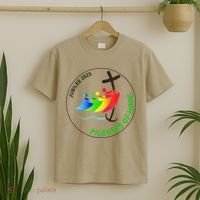 Catholic Jubilee 2025 Stained Glass Pilgrims Of Hope T-Shirt thumb 2