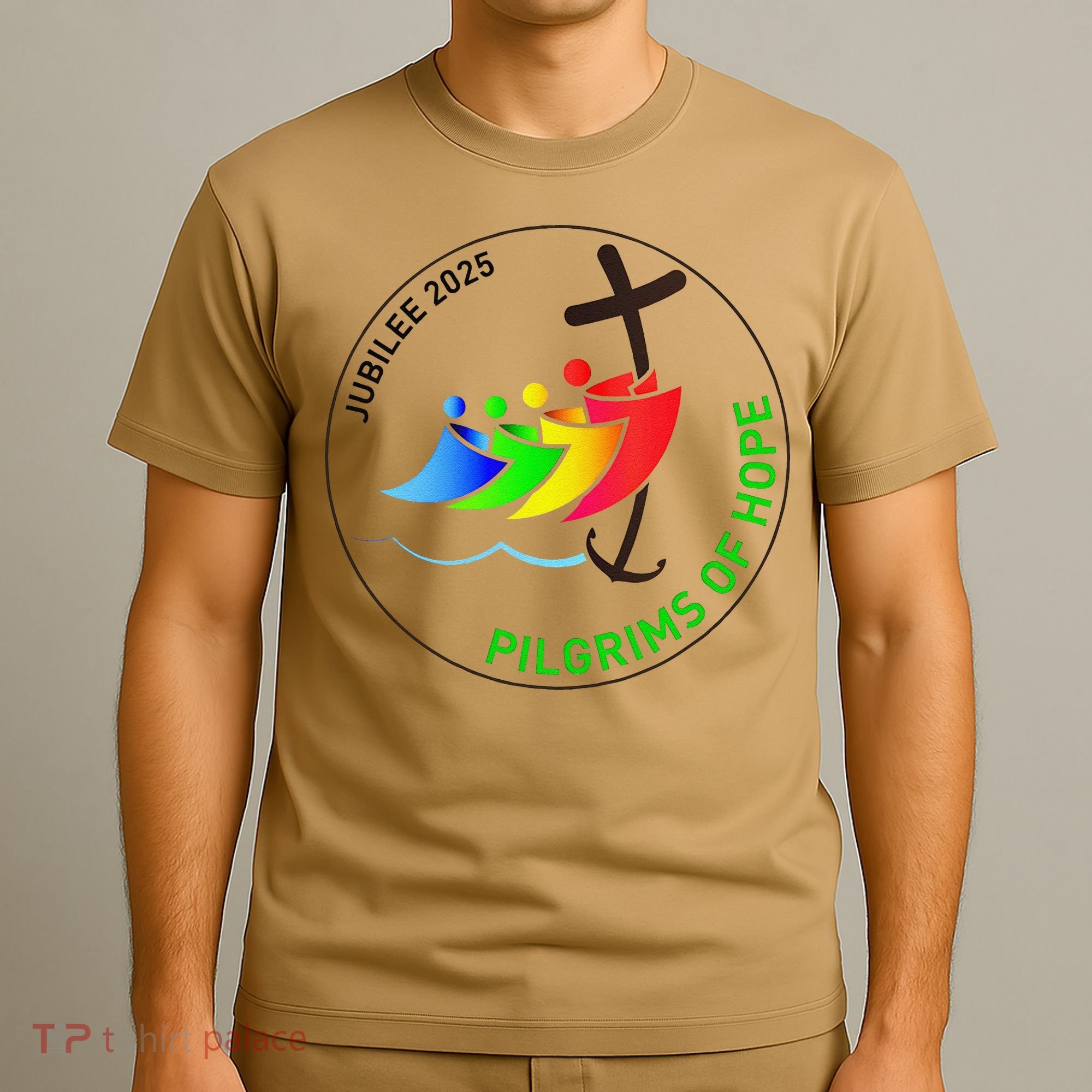 Catholic Jubilee 2025 Stained Glass Pilgrims Of Hope T-Shirt