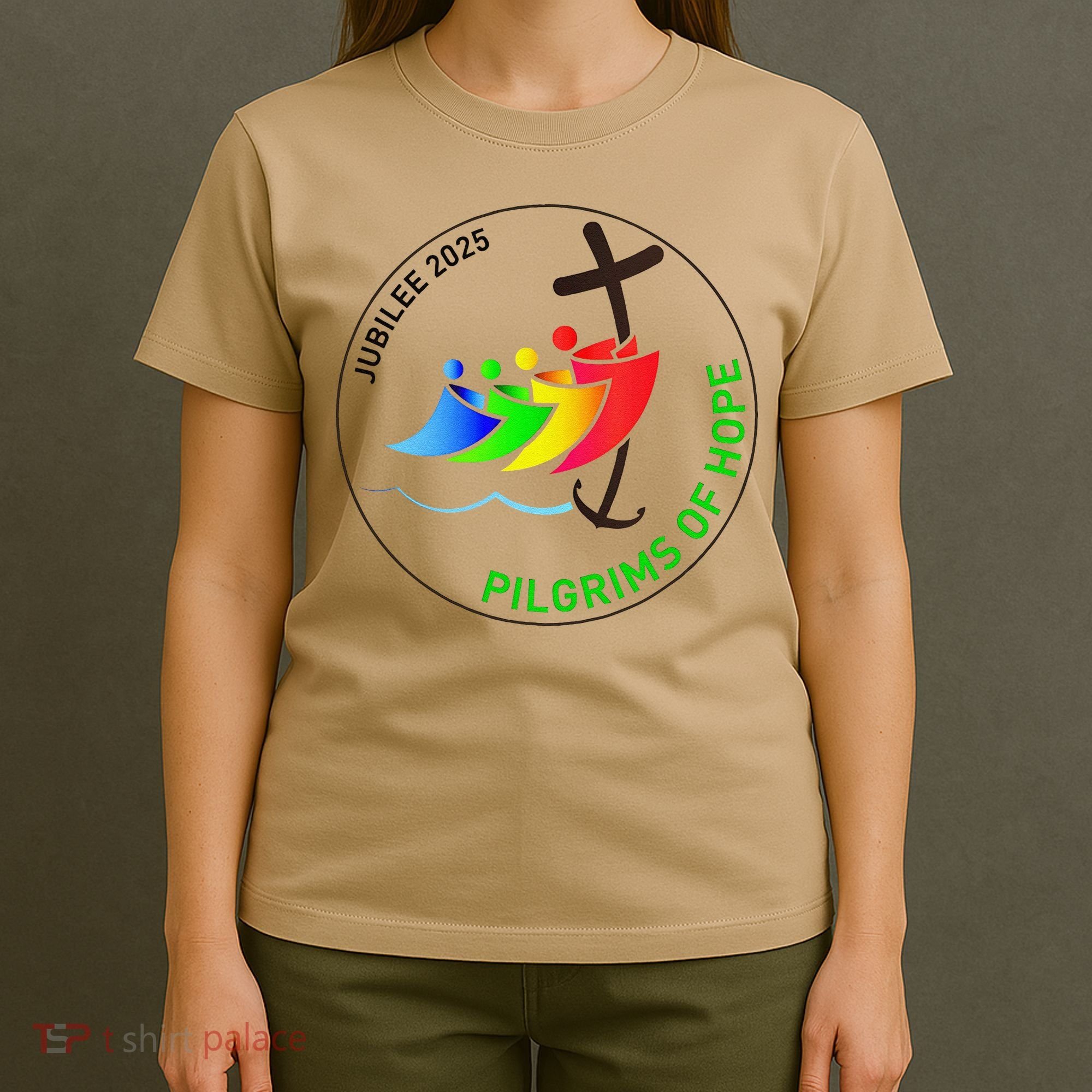 Catholic Jubilee 2025 Stained Glass Pilgrims Of Hope T-Shirt