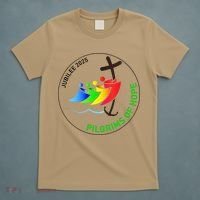 Catholic Jubilee 2025 Stained Glass Pilgrims Of Hope T-Shirt thumb 5