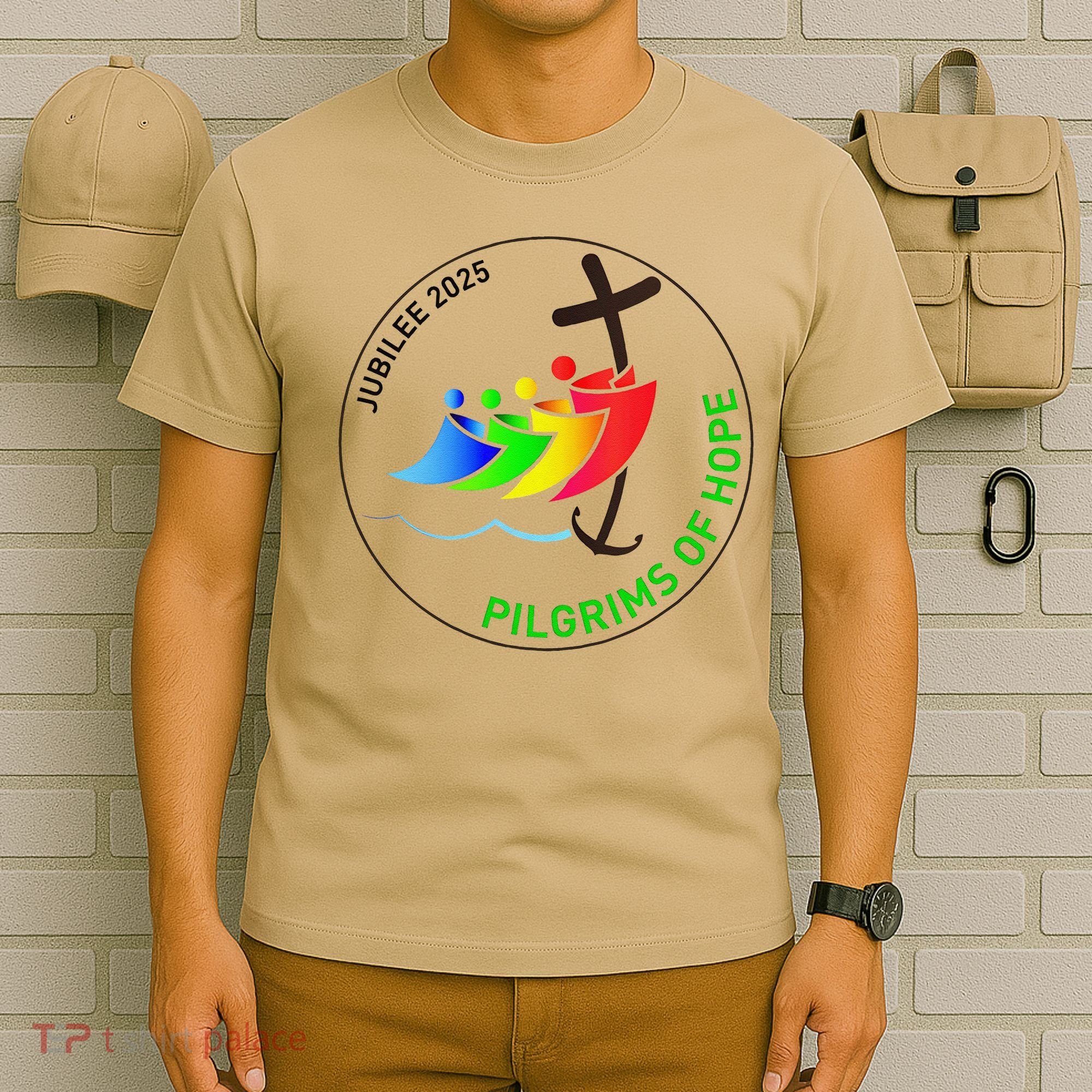 Catholic Jubilee 2025 Stained Glass Pilgrims Of Hope T-Shirt