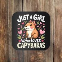 Capybara Just A Girl Who Loves Capybara Lover Coaster thumb 0