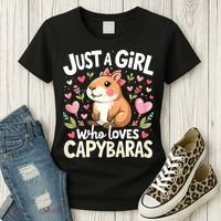 Capybara Just A Girl Who Loves Capybara Lover Women's T-Shirt thumb 3