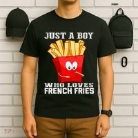 Cute Just A Boy Who Loves French Fries T-Shirt thumb 6