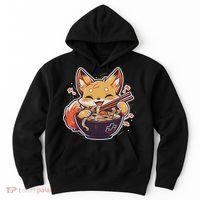 Cute Japanese Anime Kawaii Fox Eating Ramen Ns Hoodie thumb 0