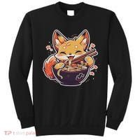 Cute Japanese Anime Kawaii Fox Eating Ramen Ns Sweatshirt thumb 0