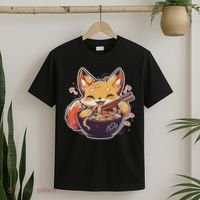 Cute Japanese Anime Kawaii Fox Eating Ramen Ns T-Shirt thumb 2