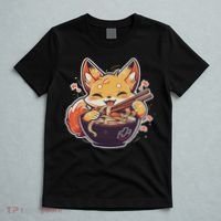 Cute Japanese Anime Kawaii Fox Eating Ramen Ns T-Shirt thumb 5