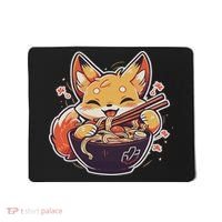 Cute Japanese Anime Kawaii Fox Eating Ramen Ns Mousepad thumb 0