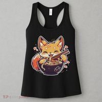 Cute Japanese Anime Kawaii Fox Eating Ramen Ns Women's Tank Top thumb 3