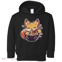 Cute Japanese Anime Kawaii Fox Eating Ramen Ns Toddler Hoodie thumb 0