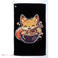 Cute Japanese Anime Kawaii Fox Eating Ramen Ns Golf Towel thumb 0