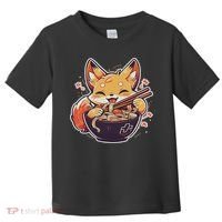 Cute Japanese Anime Kawaii Fox Eating Ramen Ns Toddler T-Shirt thumb 0