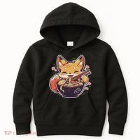 Cute Japanese Anime Kawaii Fox Eating Ramen Ns Kids Hoodie thumb 0