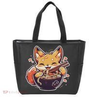 Cute Japanese Anime Kawaii Fox Eating Ramen Ns Tote Bag thumb 0