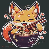 Cute Japanese Anime Kawaii Fox Eating Ramen Ns Infant Baby Jersey Bodysuit thumb 2