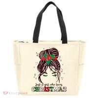Cute Just A Girl Who Loves Christmas Tote Bag thumb 0