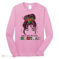 Cute Just A Girl Who Loves Christmas Long Sleeve Shirt thumb 0