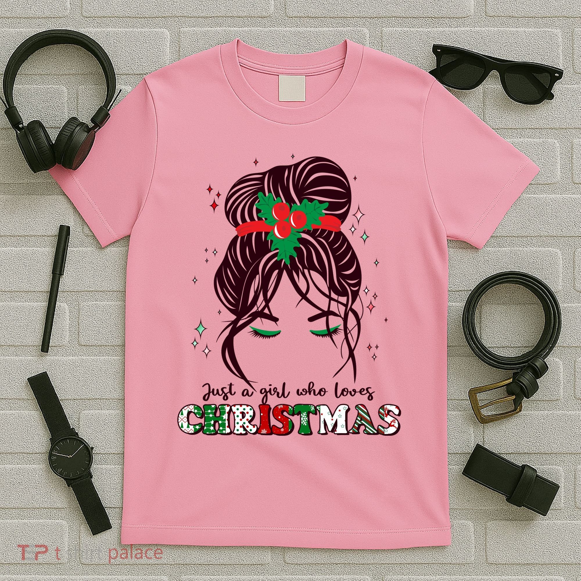 Cute Just A Girl Who Loves Christmas T-Shirt