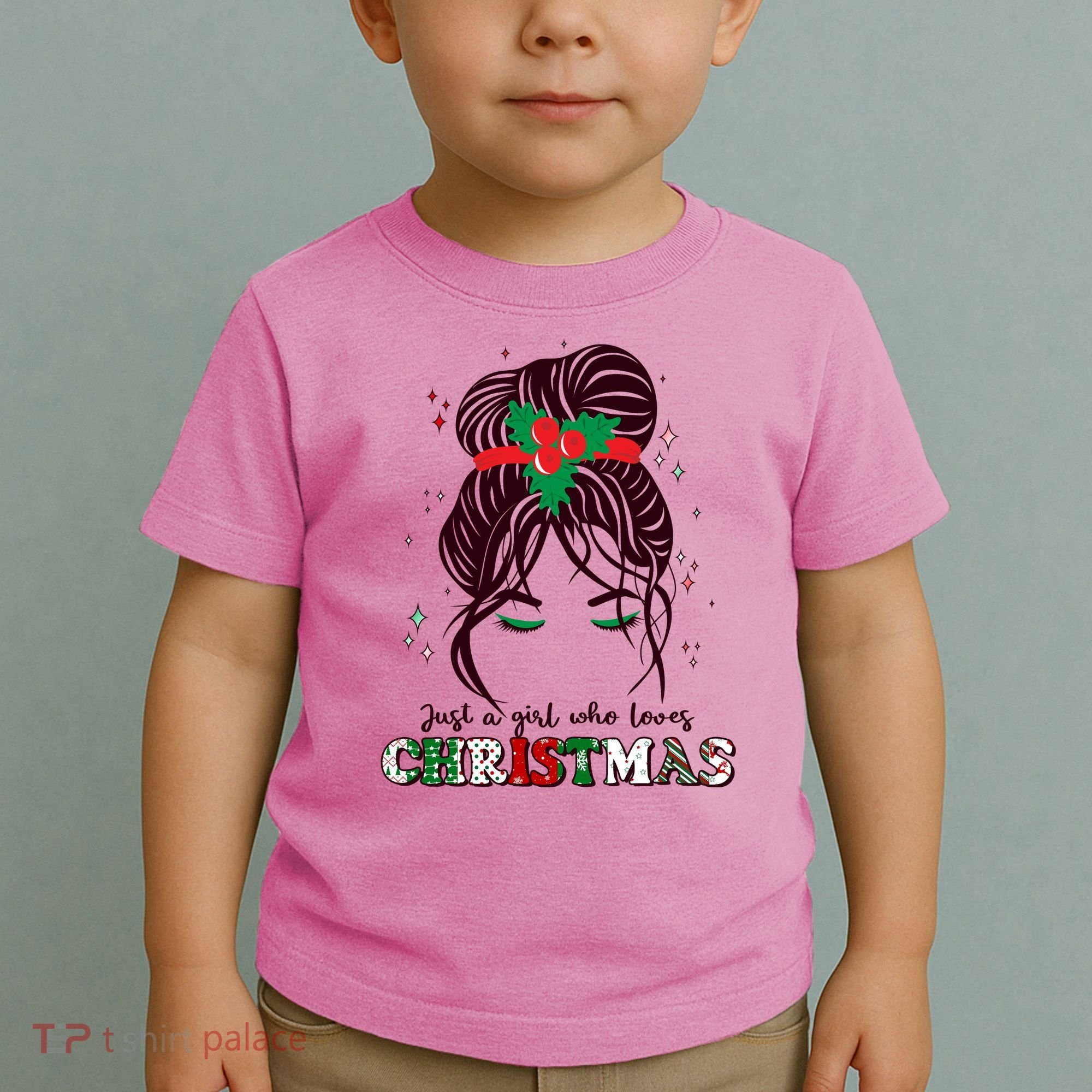 Cute Just A Girl Who Loves Christmas Toddler T-Shirt