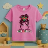 Cute Just A Girl Who Loves Christmas Toddler T-Shirt thumb 3