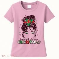 Cute Just A Girl Who Loves Christmas Women's T-Shirt thumb 0