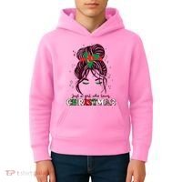 Cute Just A Girl Who Loves Christmas Kids Hoodie thumb 4