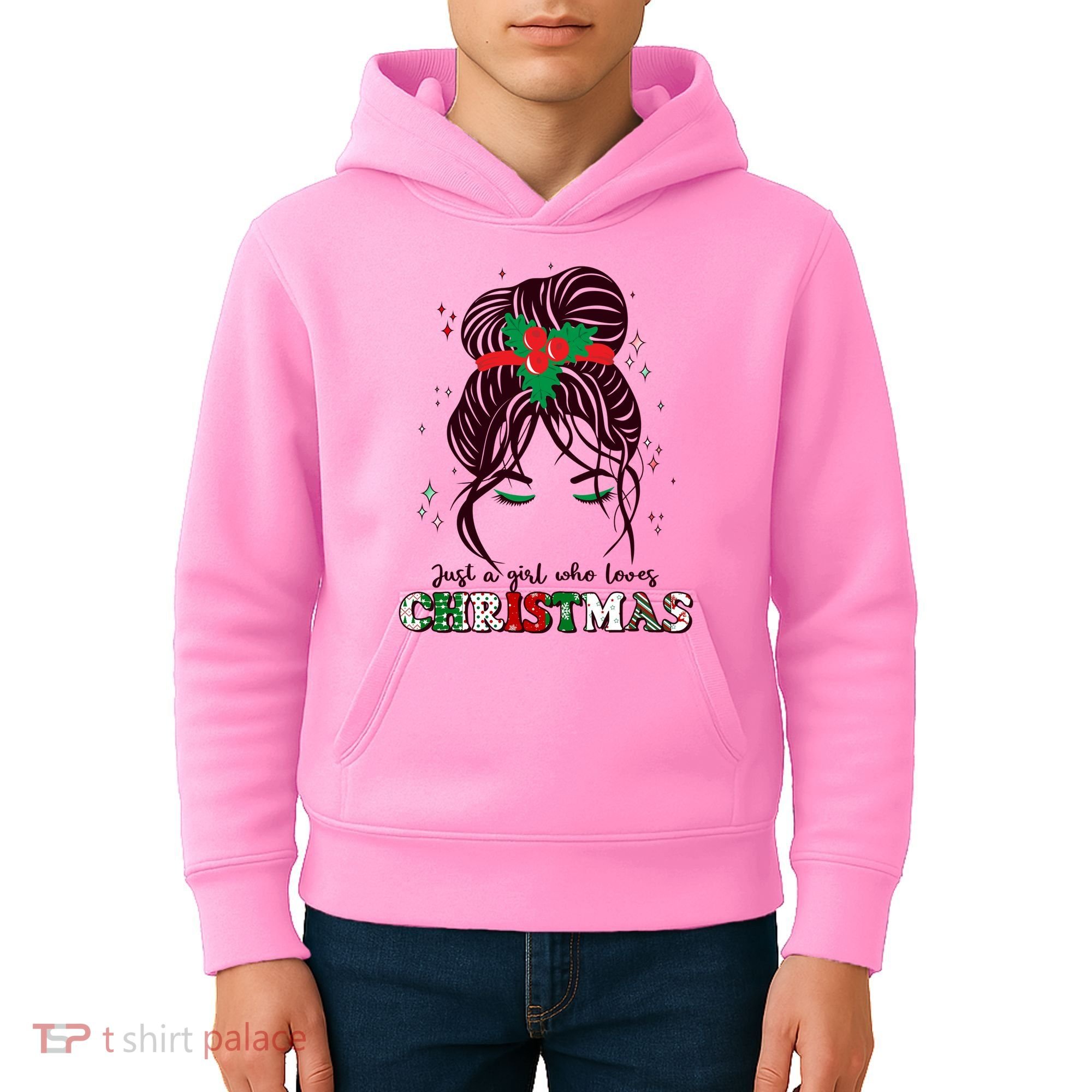 Cute Just A Girl Who Loves Christmas Kids Hoodie