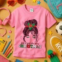 Cute Just A Girl Who Loves Christmas Kids T-Shirt thumb 3